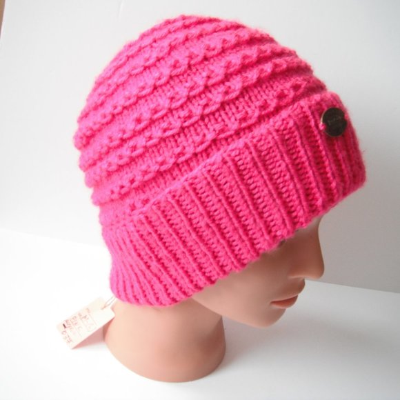 Hand Knitted Hat Toque Size L-(M) Acrylic Pink - 037 Hand knit by me - Picture 9 of 10